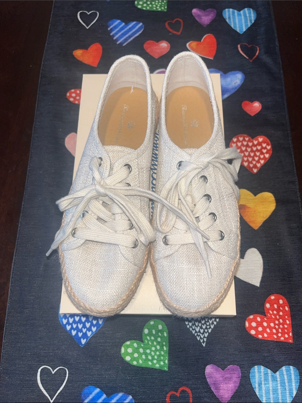 Tommy Bahama Light Beige Lace-Up Espadrille Sneakers